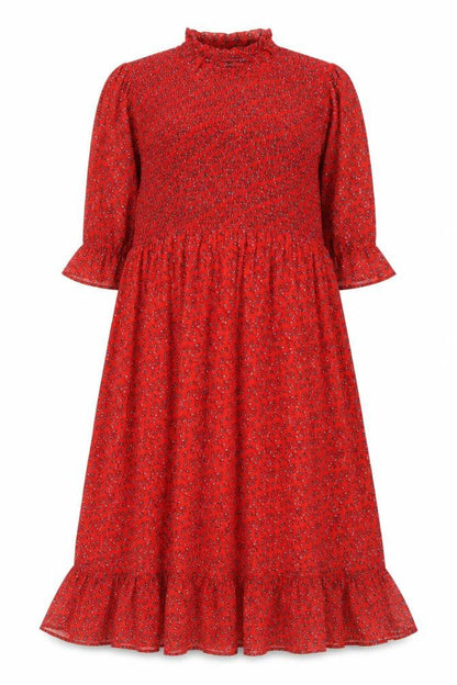Finery Womens Red Floral Polyester A-Line Size 18 Mock Neck Pullover