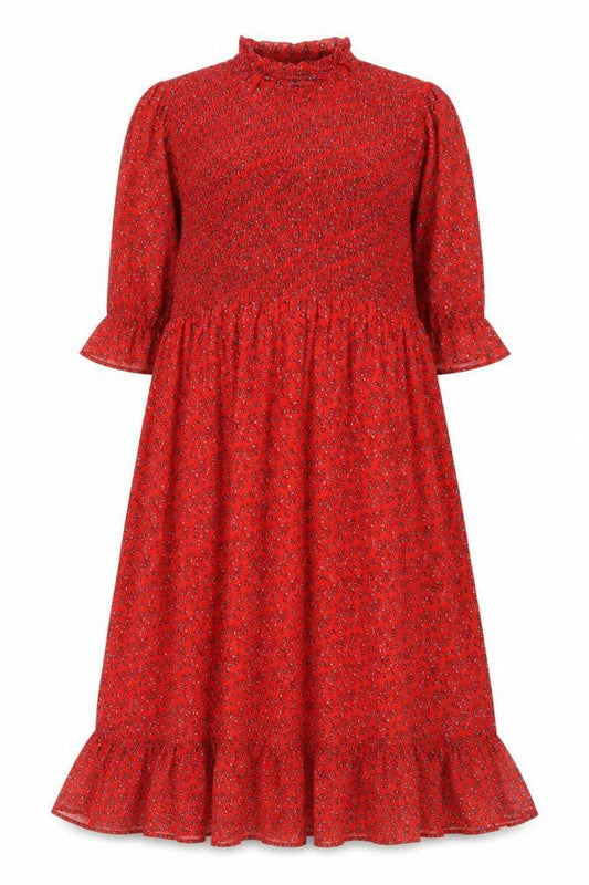 Finery Womens Red Floral Polyester A-Line Size 18 Mock Neck Pullover