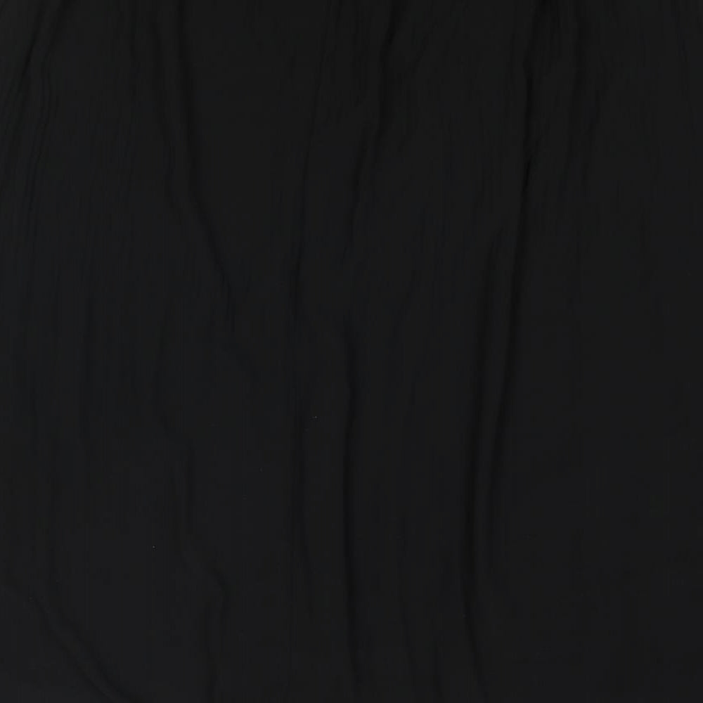 Sabrina Diamanti Womens Black Polyester Flare Skirt Size 2XL - Pleated Detail