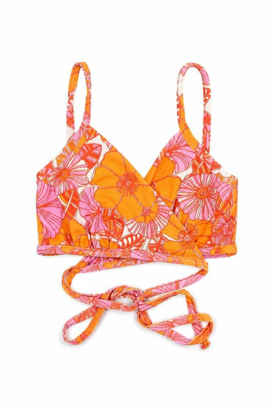 Womens UK Size 14 Boohoo Orange Cropped Tank