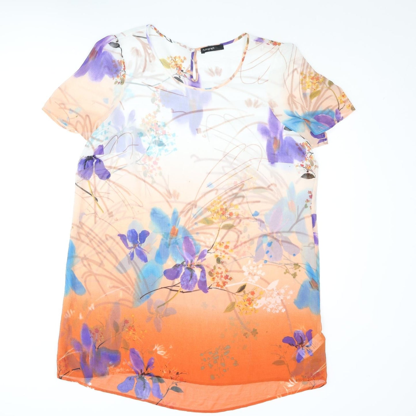 Autograph Womens Multicoloured Floral Polyester Cover Up Size 18 - Semi Sheer