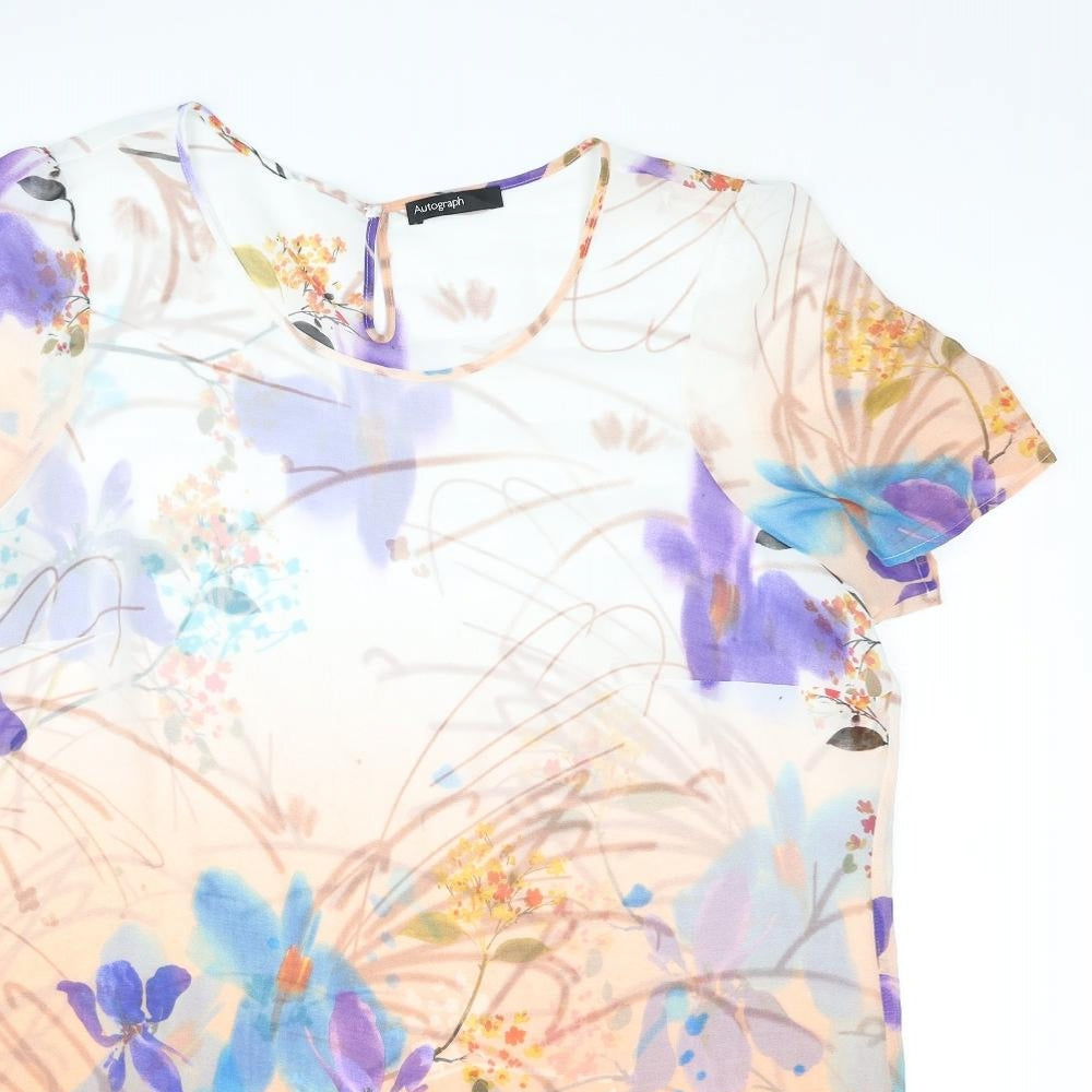 Autograph Womens Multicoloured Floral Polyester Cover Up Size 18 - Semi Sheer