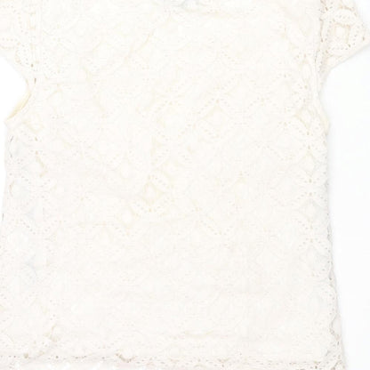 Womens UK Size 10 Warehouse Ivory Basic Blouse