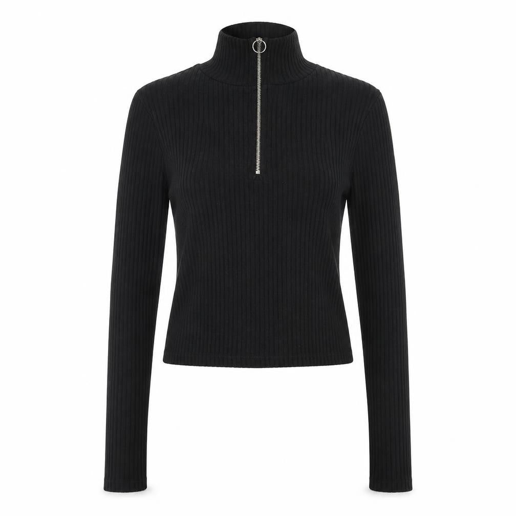 Womens UK Size 8 Topshop Black Cropped Blouse