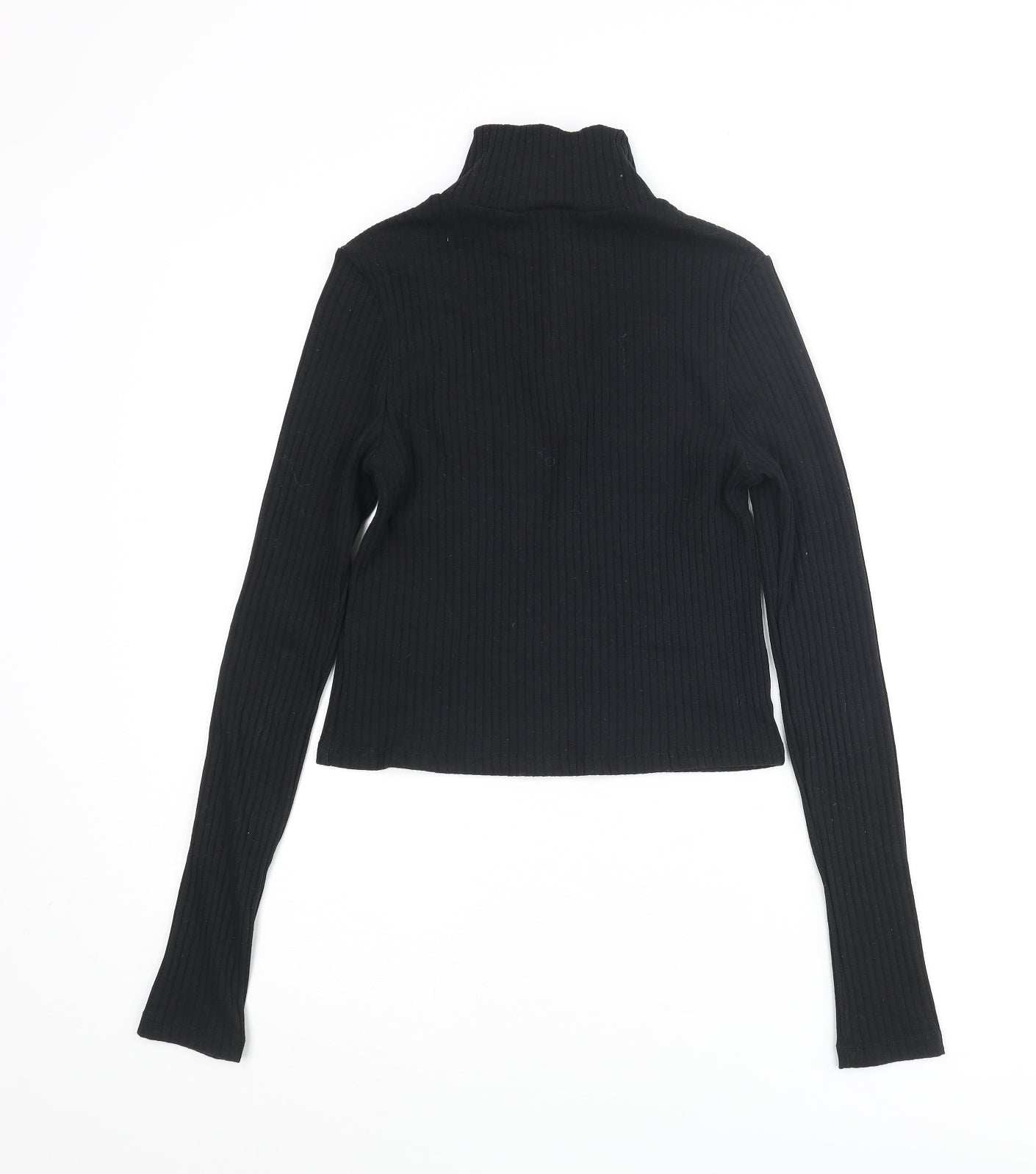 Womens UK Size 8 Topshop Black Cropped Blouse
