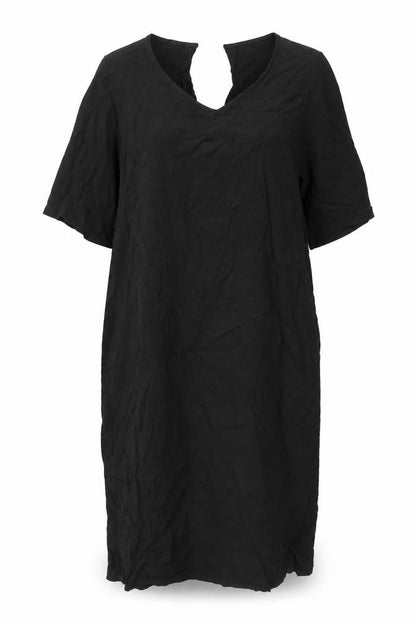 VILA Womens Black Cupro Shift Size XS Round Neck Pullover