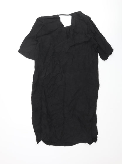 VILA Womens Black Cupro Shift Size XS Round Neck Pullover