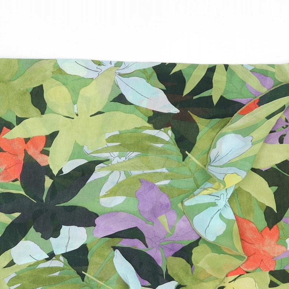 Mango Womens Multicoloured Floral Polyester Mini Skirt Size XL Zip - Frill