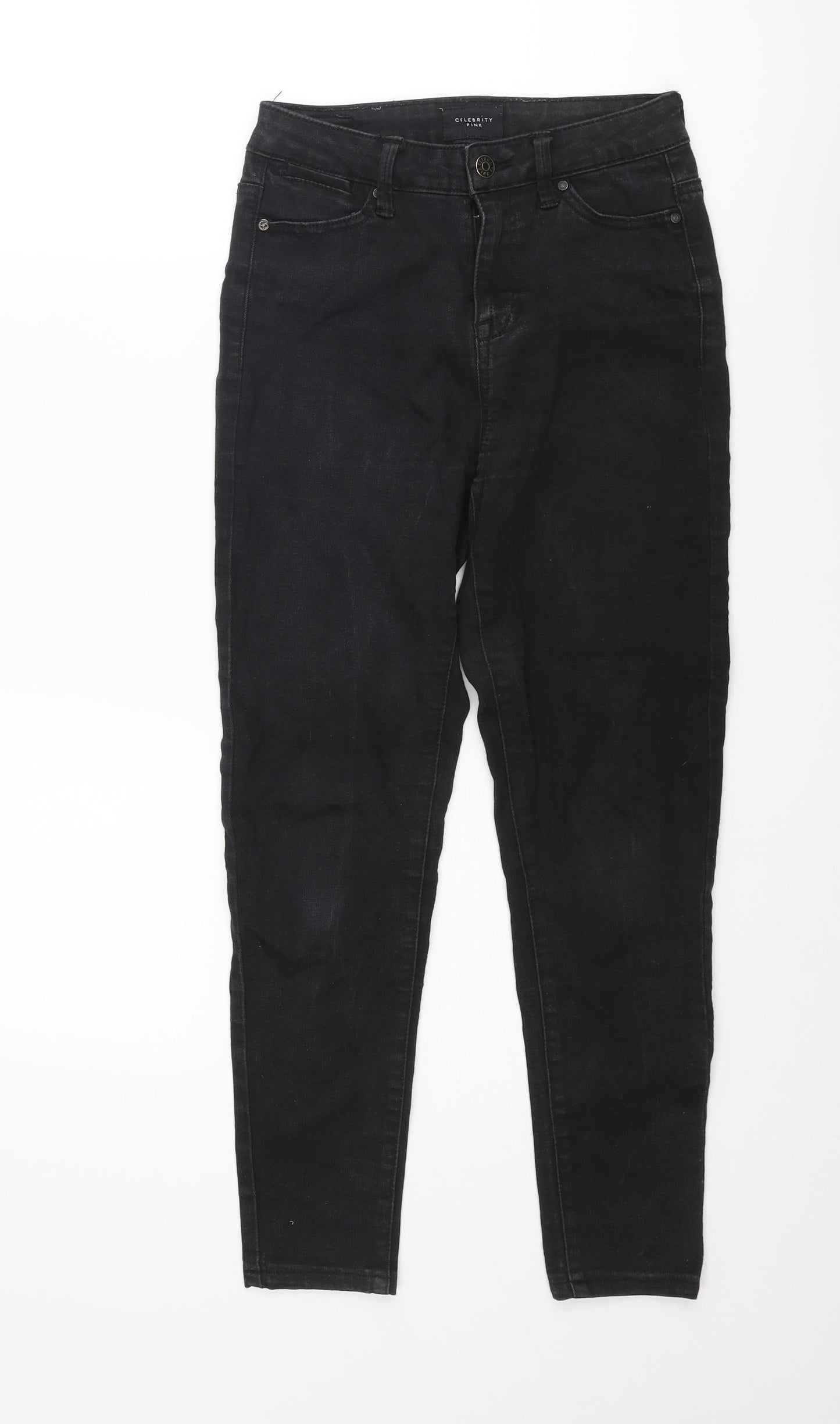 Womens UK Size 25 in Celebrity Pink Regular Fit Skinny Black Jeans