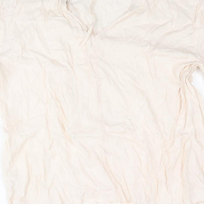 Autograph Womens Ivory Cupro Basic Blouse Size 14 Round Neck