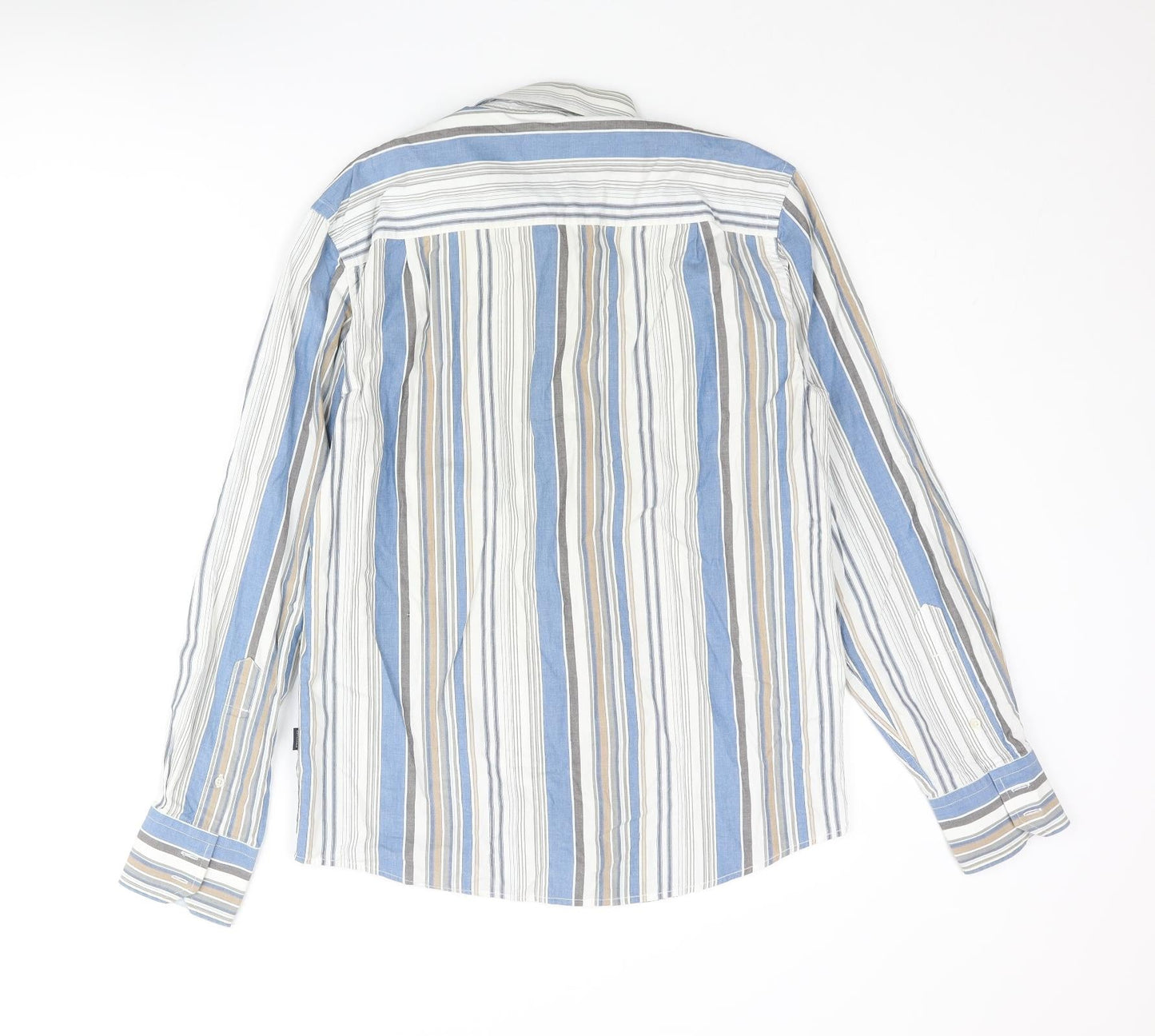 Cottonfield Mens Multicoloured Striped Cotton Button-Up Size S Collared Button