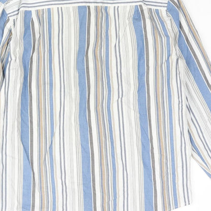 Cottonfield Mens Multicoloured Striped Cotton Button-Up Size S Collared Button