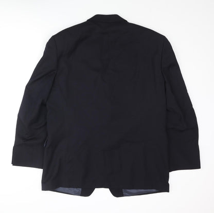 Van Kollem Mens Blue Polyester Jacket Suit Jacket Size 44 Regular