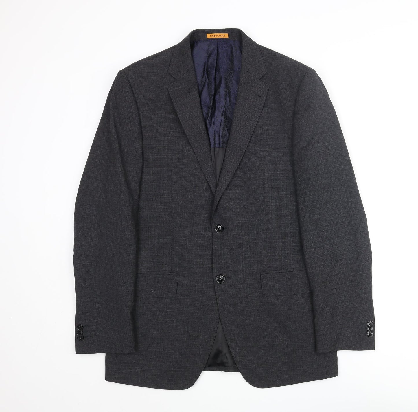 Mens UK Size M Simon Carter Regular Grey Suit Jacket