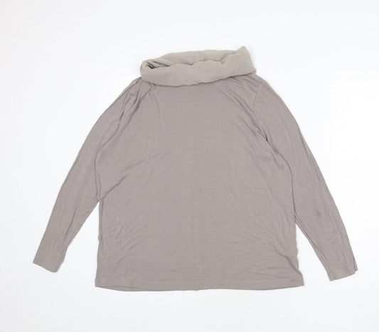 Betty Barclay Womens Beige Viscose Basic T-Shirt Size 18 Roll Neck