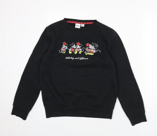 Womens UK Size 6 Disney Black Pullover Sweatshirt
