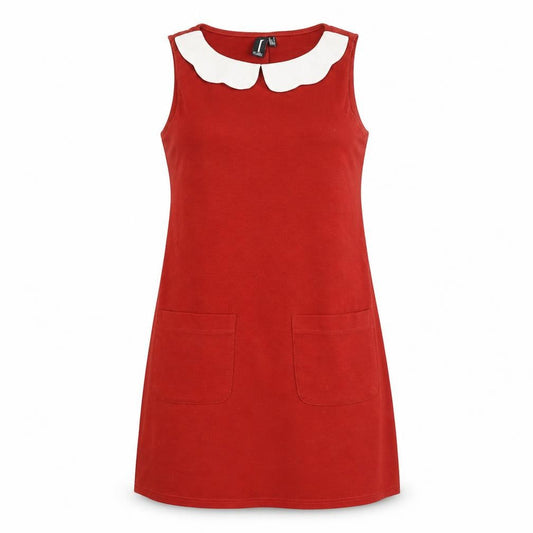 Izabel London Womens Red Polyester A-Line Size 8 Collared Pullover