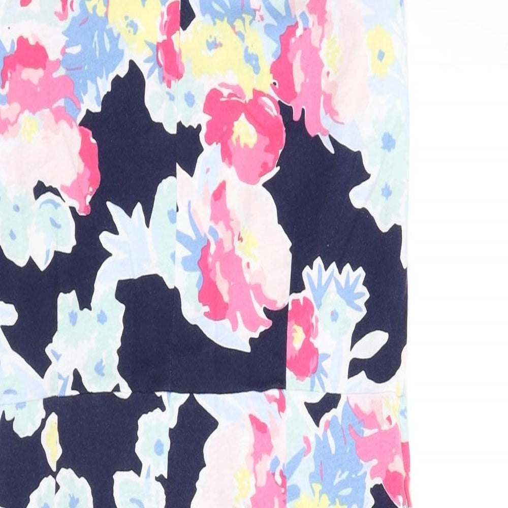 Eureco Womens Multicoloured Floral Cotton A-Line Size 10 Round Neck Button