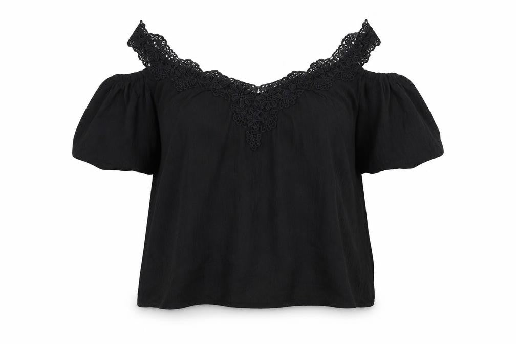 Womens UK Size 14 Julipa Black Basic Blouse