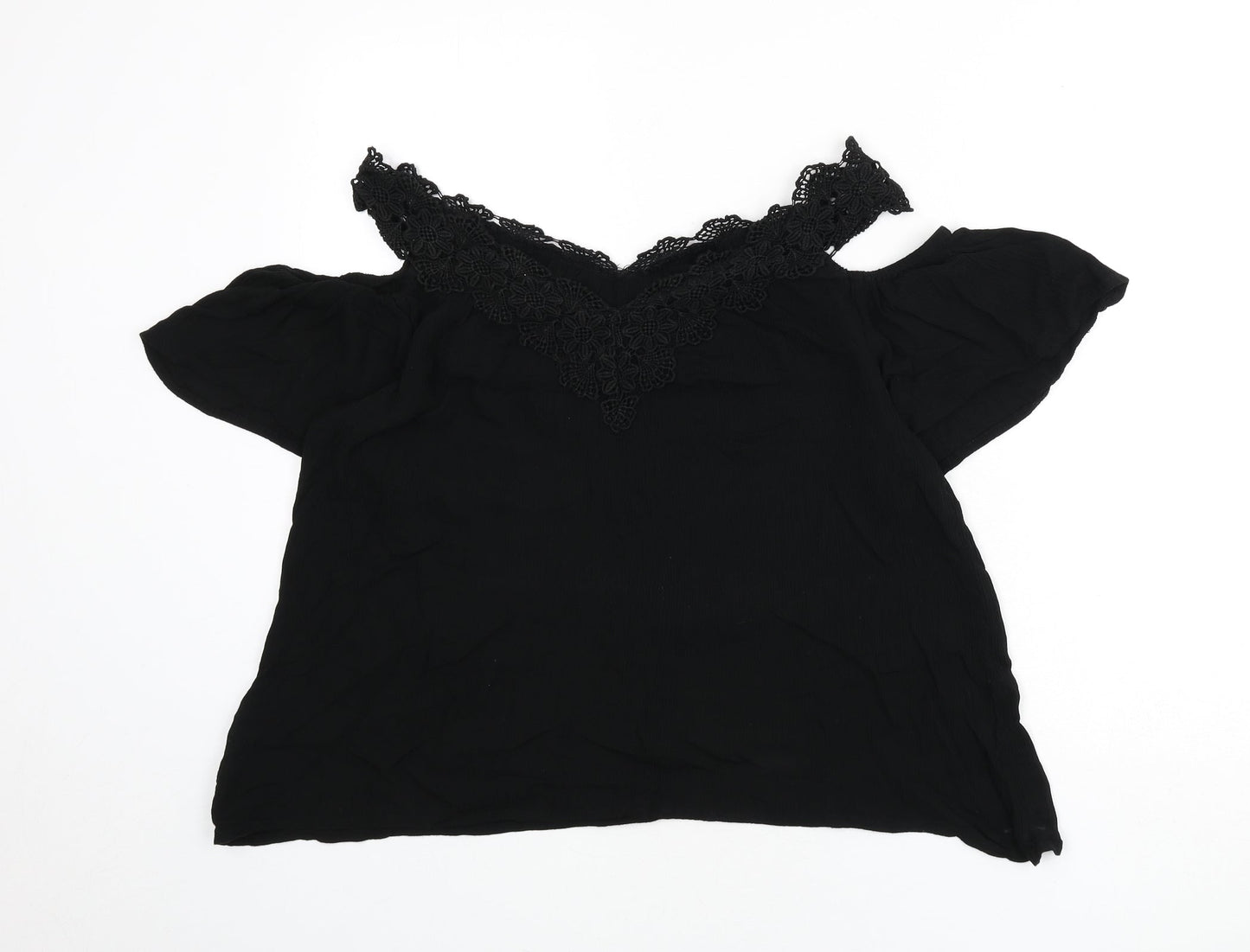 Womens UK Size 14 Julipa Black Basic Blouse
