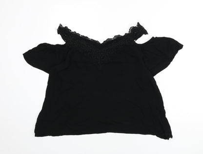 Womens UK Size 14 Julipa Black Basic Blouse