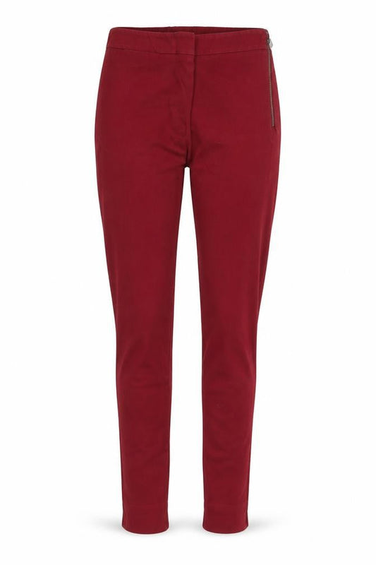 Front view of French Connection women’s red cotton skinny jeans, size UK 10, 26-inch leg regular zip