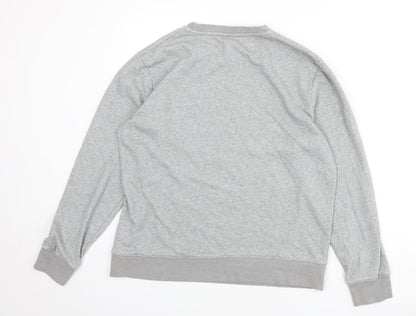 H&M Womens Grey Cotton Pullover Sweatshirt Size L Pullover - Slogan