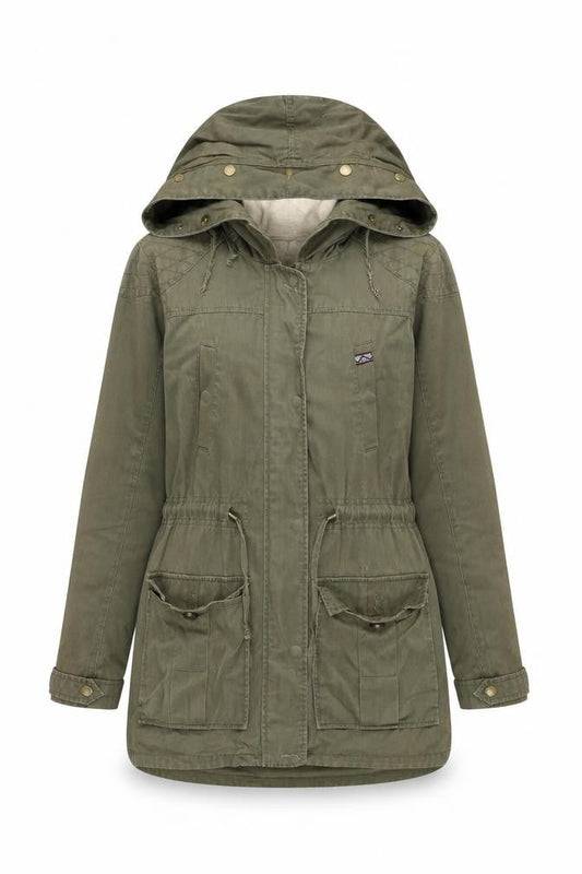 RESERVED Womens Green Parka Coat Size 6 Zip