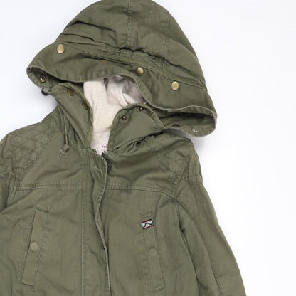 RESERVED Womens Green Parka Coat Size 6 Zip
