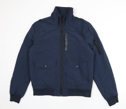 ASOS Mens Blue Bomber Jacket Jacket Size M Zip