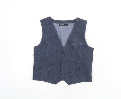 Autograph Boys Blue Jacket Waistcoat Size 4-5 Years Button