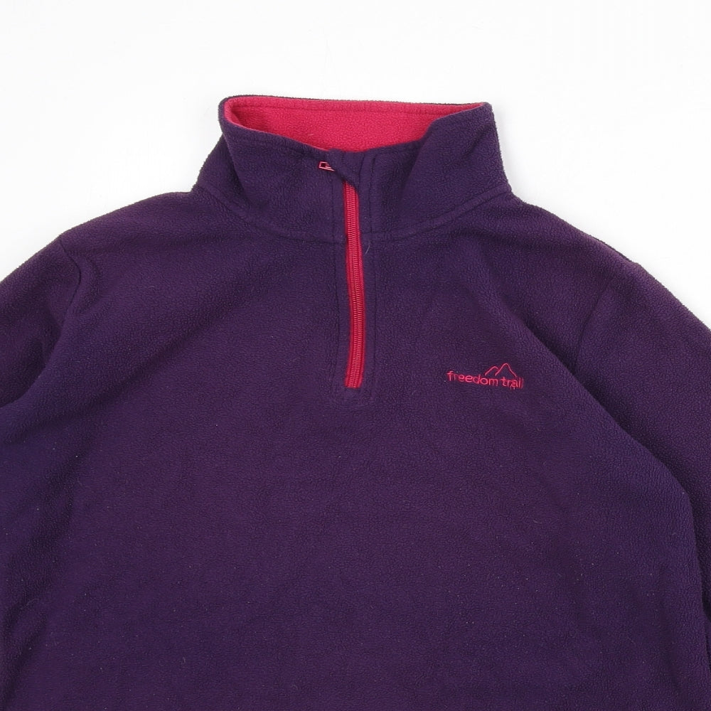 Freedom Trail Womens Purple Polyester Pullover Sweatshirt Size 10 Zip