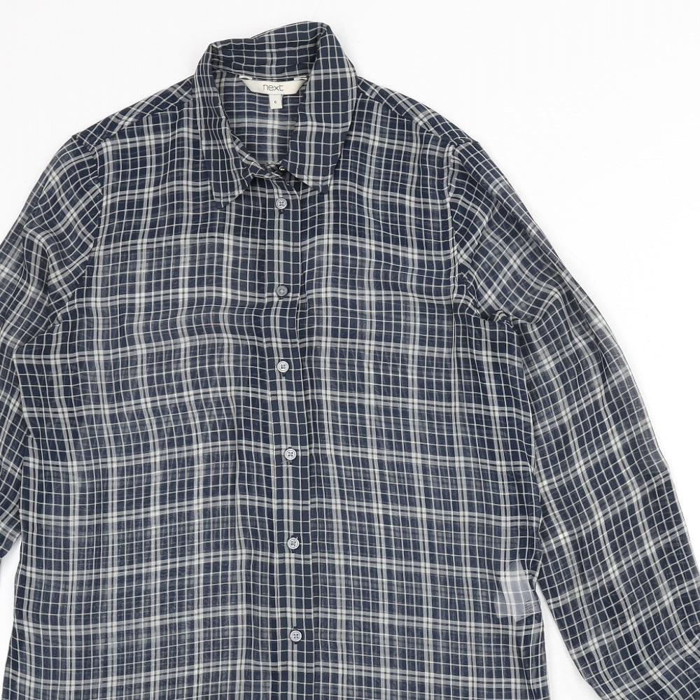 Womens UK Size 6 NEXT Blue Basic Button-Up