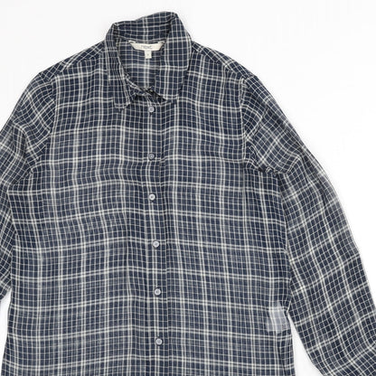 Womens UK Size 6 NEXT Blue Basic Button-Up