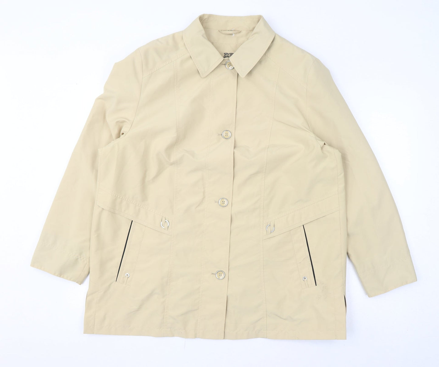 Barbara Labeck Womens Yellow Jacket Size 18 Button