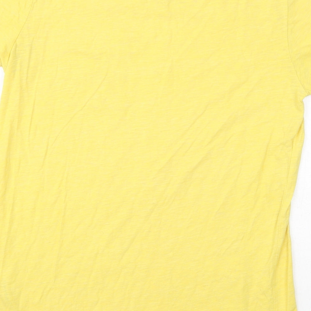 Jack Wills Womens Yellow Cotton Basic T-Shirt Size S Round Neck