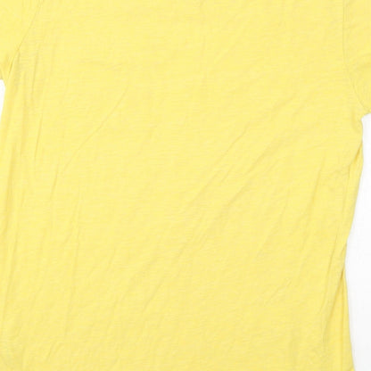 Jack Wills Womens Yellow Cotton Basic T-Shirt Size S Round Neck