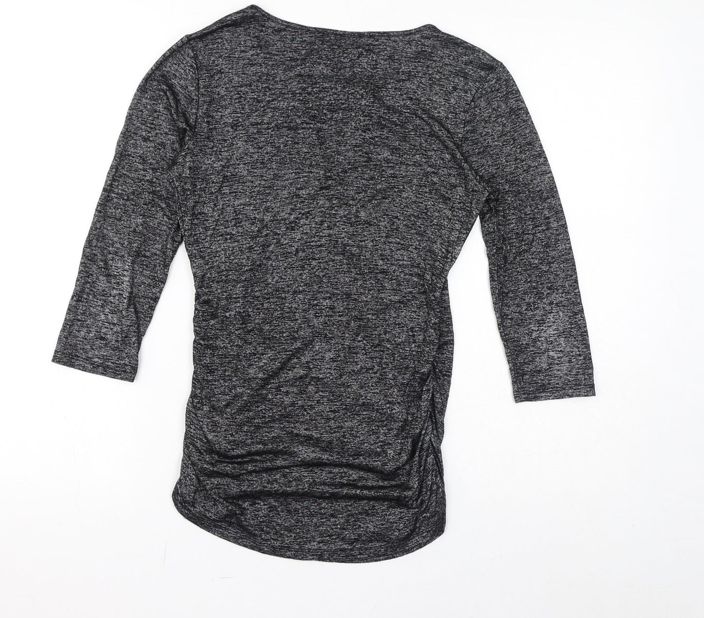Jones New York Womens Grey Viscose Basic T-Shirt Size S Round Neck