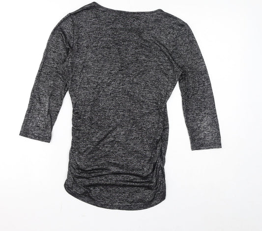 Jones New York Womens Grey Viscose Basic T-Shirt Size S Round Neck