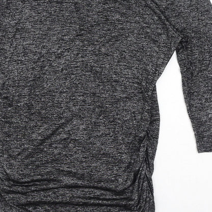 Jones New York Womens Grey Viscose Basic T-Shirt Size S Round Neck