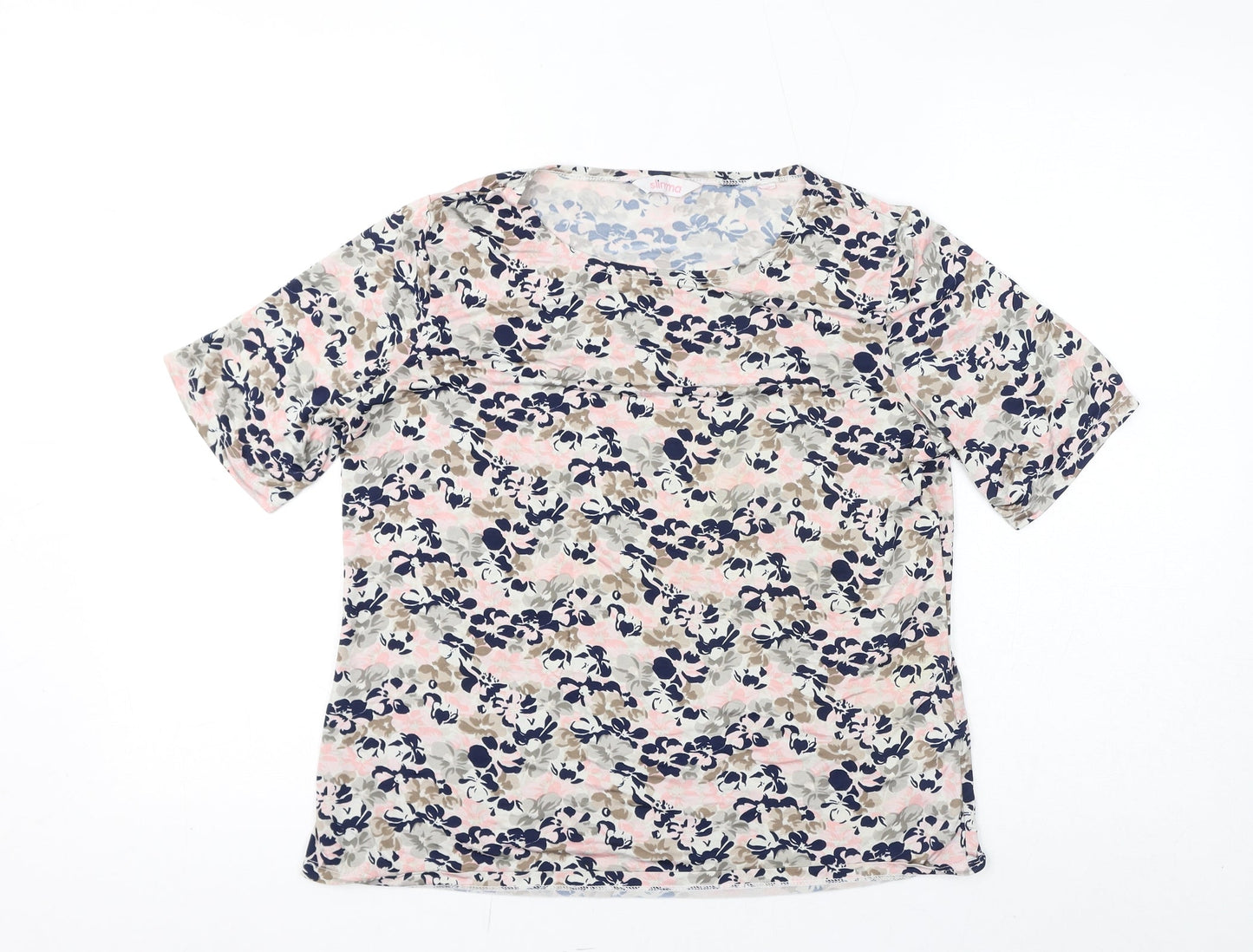 Womens UK Size 12 Slimma Multicoloured Basic T-Shirt