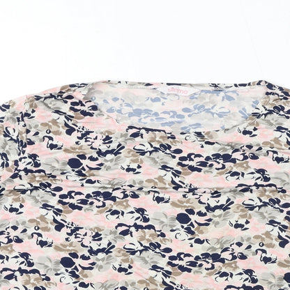 Womens UK Size 12 Slimma Multicoloured Basic T-Shirt