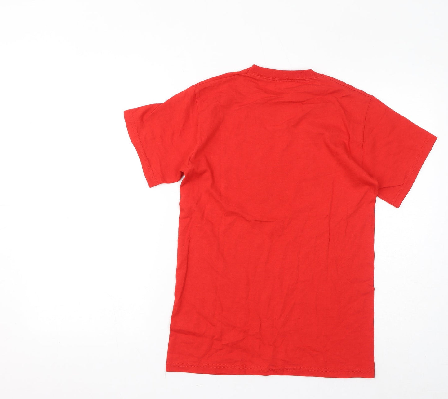 Womens UK Size S Fruit of the Loom Red Basic T-Shirt
