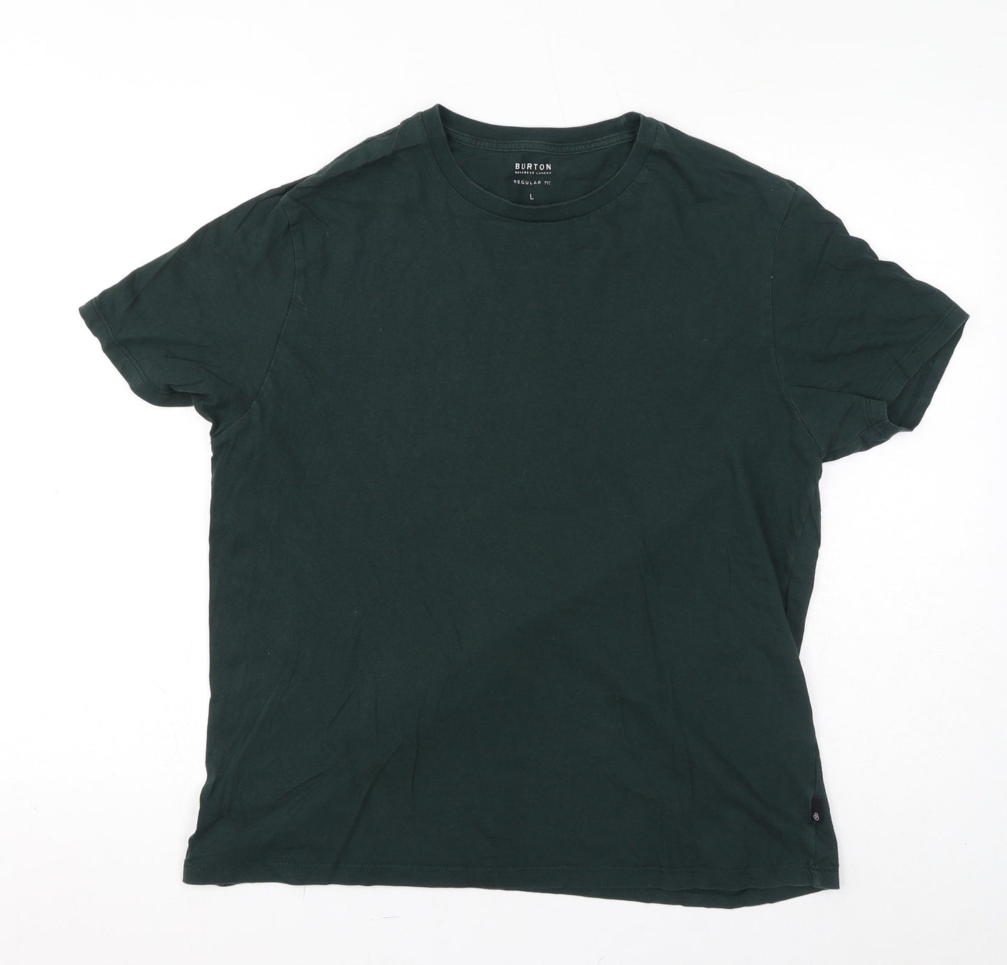 Burton Womens Green Cotton Basic T-Shirt Size L Crew Neck