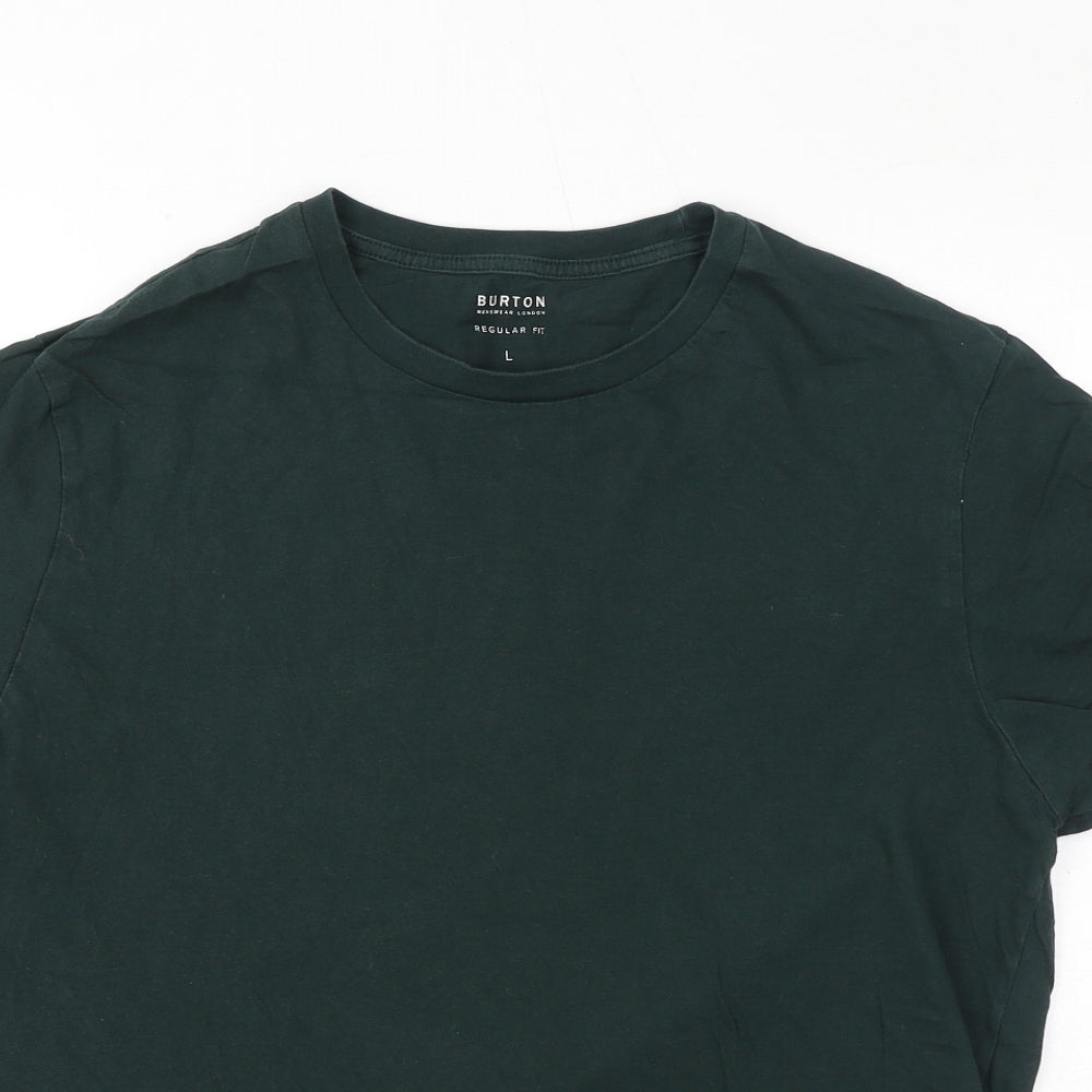Burton Womens Green Cotton Basic T-Shirt Size L Crew Neck