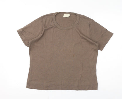 Womens UK Size XL Fransa Brown Basic T-Shirt