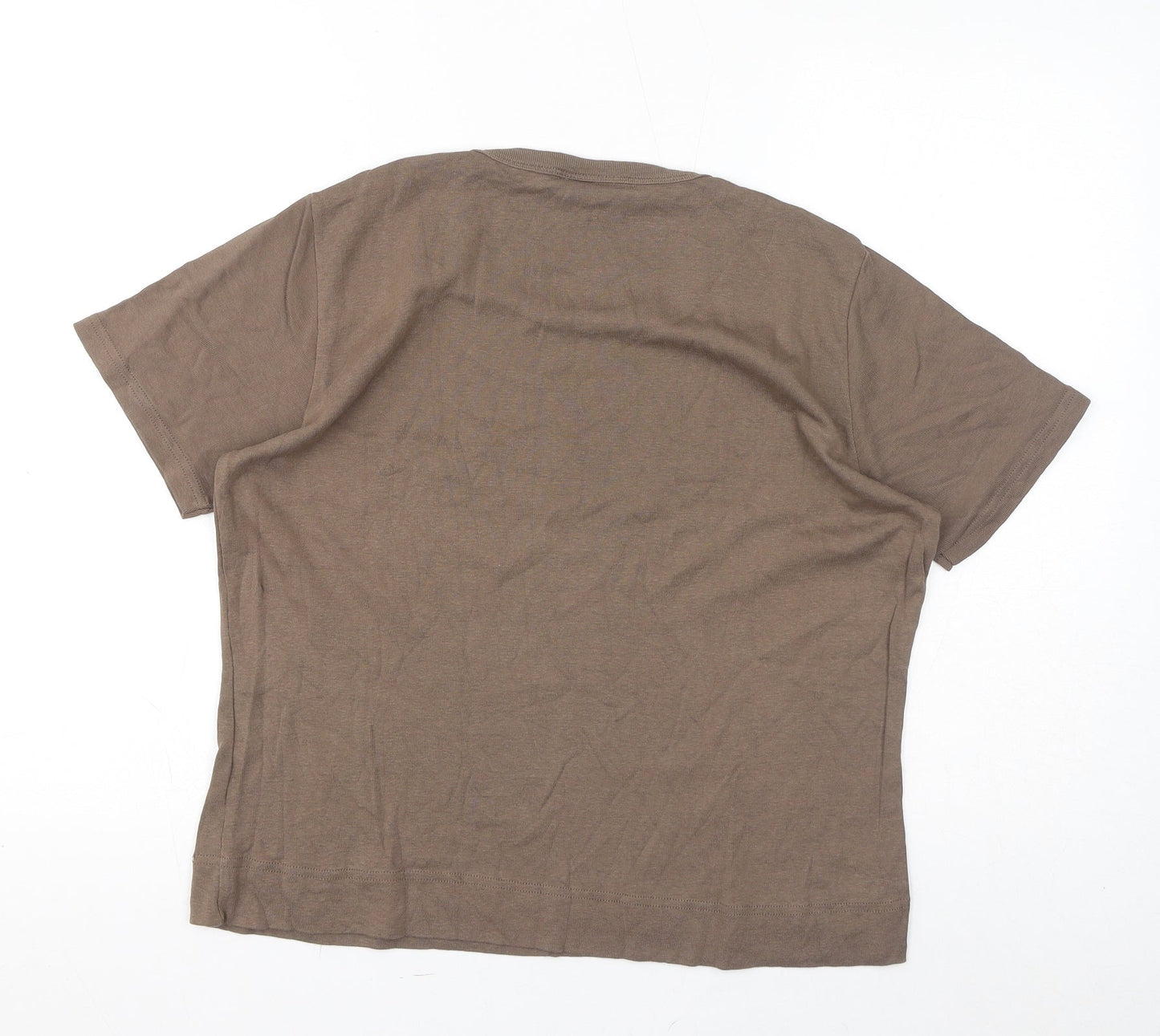 Womens UK Size XL Fransa Brown Basic T-Shirt