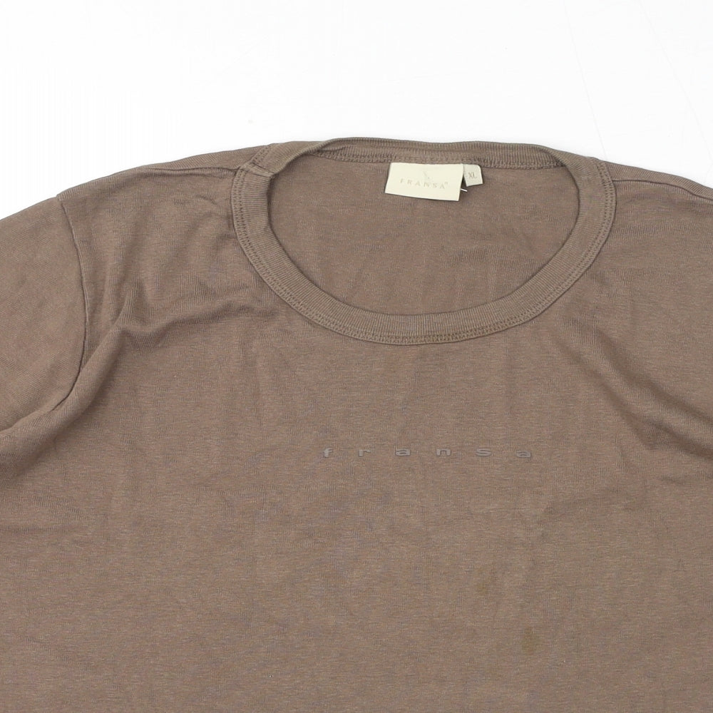 Womens UK Size XL Fransa Brown Basic T-Shirt