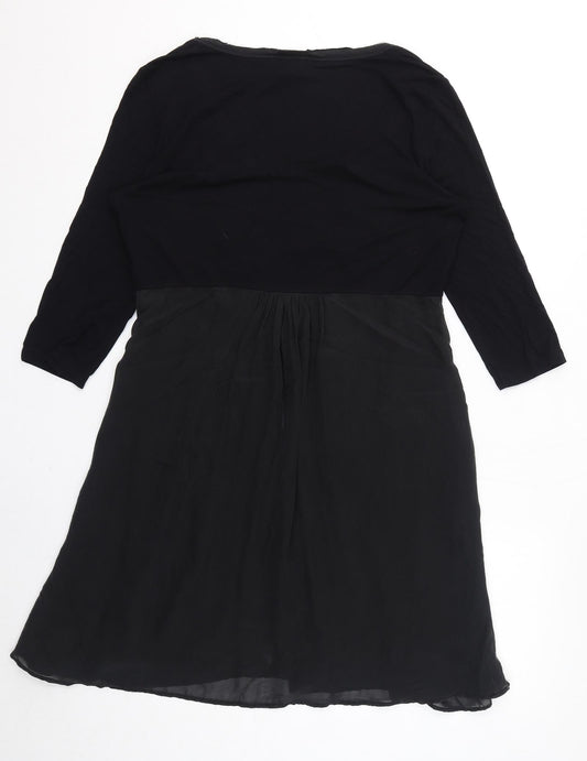 Ghost Womens Black Viscose Mini Size L Round Neck Pullover