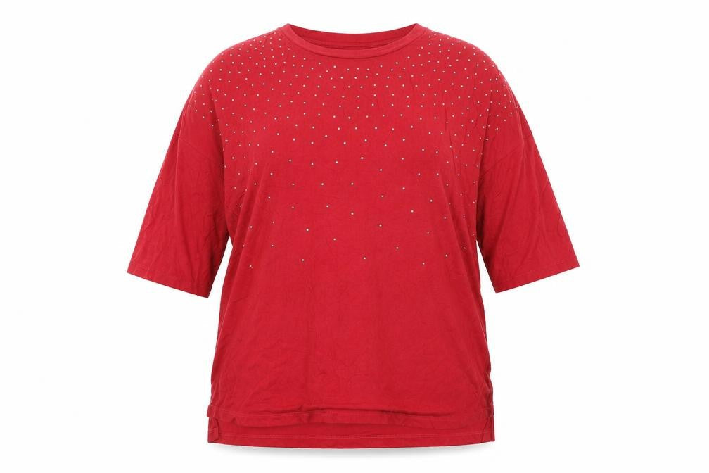Womens UK Size 16 Capsule Red Basic T-Shirt